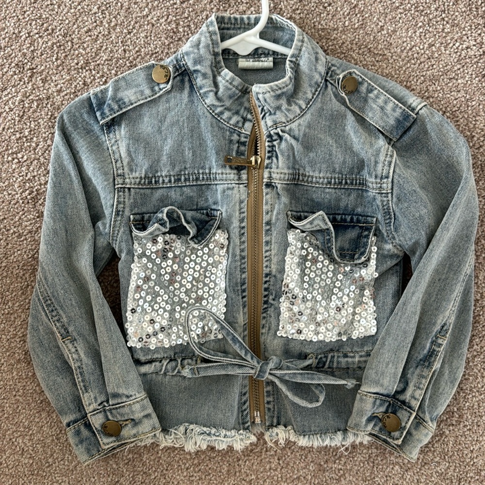 ML kids denim sequin jacket